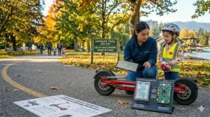 Graphic highlighting a UL-certified battery system, meeting high Canadian electrical safety standards for kids' toys.