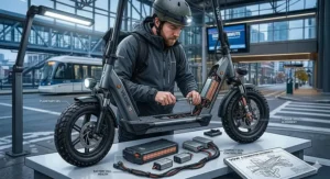 Waterproof electric scooter for rainy Canadian commutes / Trottinette électrique étanche pour les trajets sous la pluie