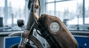Close-up of an insulated battery casing designed for freezing temperatures.
