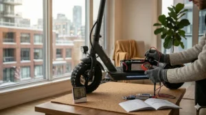 Regular battery maintenance routine to optimize electric scooter range in winter.