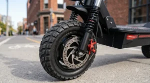 Smooth ride electric scooter featuring dual suspension for Canadian city streets.