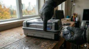 Installation d'une batterie dans un étui de protection pour le stockage par temps froid.