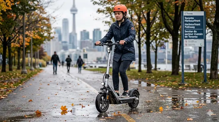 Low-step frame design for easy mounting on e-bikes ipx4 electric scooter