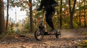 Safety LED lighting system on a powerful 1000w electric scooter.