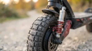 Durable, puncture-resistant tires on a 2000w electric scooter for Canadian gravel trails.
