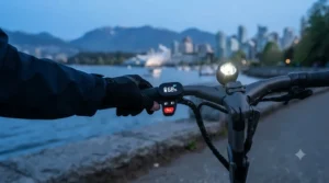 Infographic showing battery life range for long-range e-scooters.