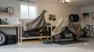 Tips for storing electric scooters and motorcycles during Canadian winter months.