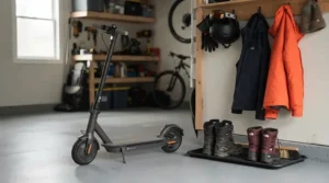 Essential preparation tips featured in a Canadian high speed electric scooter comparison for off-season garage storage.